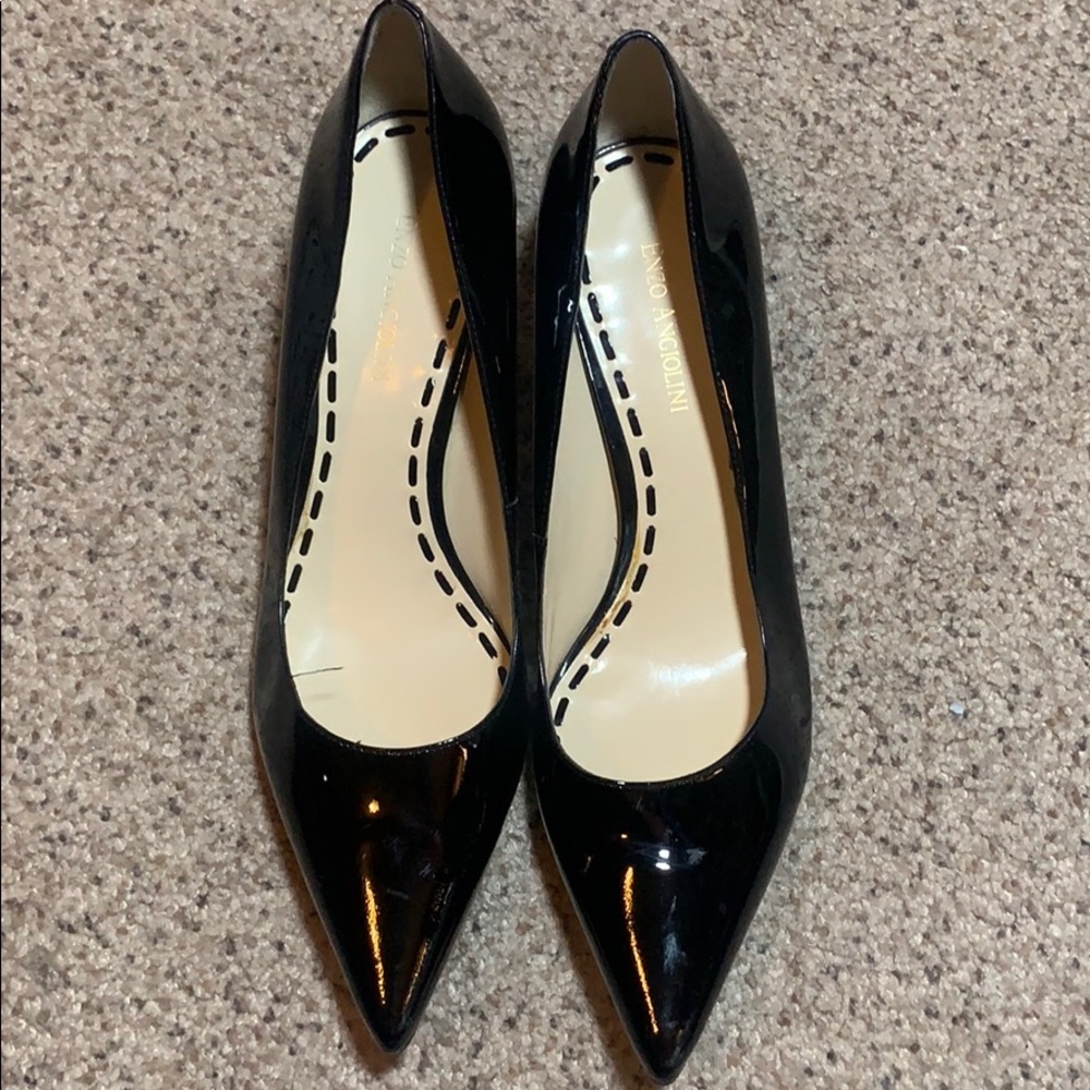 Enzo Angiolini Black Patent Pointed Flats